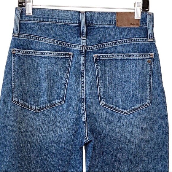 Madewell Classic Straight Jeans in Coldbrook Wash Raw Hem Ankle Women's Size 24 - Picture 5 of 13